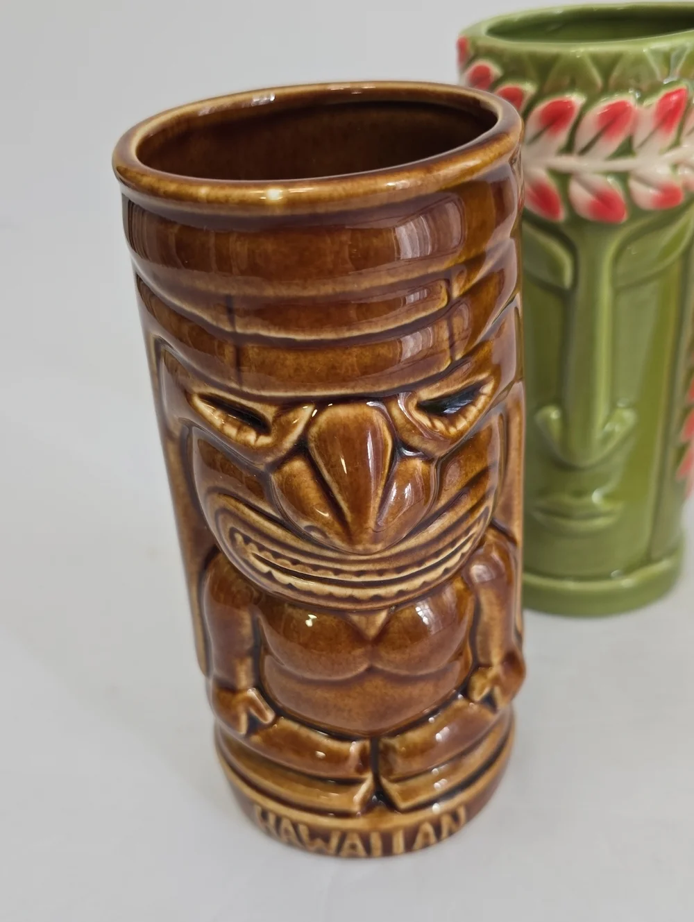 Tiki Novelty Set Of 3 Tiki Porcelain Cups Polynesian Hawaiian Luau